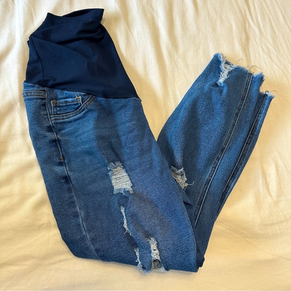 Song maternity distressed jeans